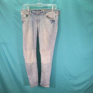 Hart Denim Light Wash Patchwork Skinny Jeans Size 29
